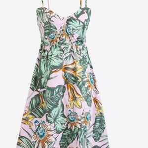 J.Crew Factory Printed Poplin Cami Tropical Print Dress